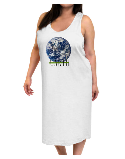 Planet Earth Text Adult Tank Top Dress Night Shirt