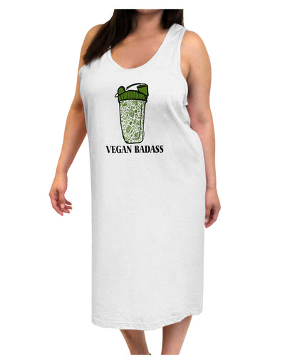 Vegan Badass Blender Bottle Adult Tank Top Dress Night Shirt-Night Shirt-TooLoud-White-One-Size-Adult-Davson Sales