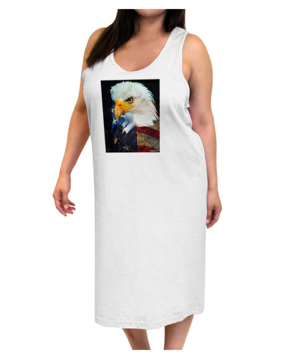 Patriotic Bald Eagle - American Flag Adult Tank Top Dress Night Shirt by TooLoud-Night Shirt-TooLoud-White-One-Size-Davson Sales