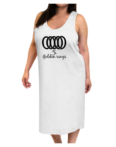 Five Golden Rings Text Adult Tank Top Dress Night Shirt-Night Shirt-TooLoud-White-One-Size-Adult-Davson Sales