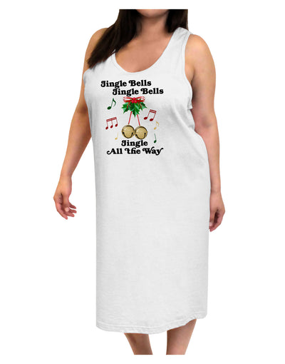 Jingle Bells All the way Adult Tank Top Dress Night Shirt-Night Shirt-TooLoud-White-One-Size-Adult-Davson Sales