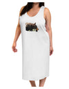 Laying Black Bear Cutout Adult Tank Top Dress Night Shirt-Night Shirt-TooLoud-White-One-Size-Davson Sales