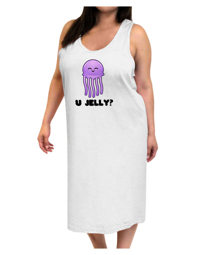 U Jelly Cute Jellyfish Adult Tank Top Dress Night Shirt by TooLoud-Night Shirt-TooLoud-White-One-Size-Davson Sales