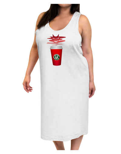 Red Cup Satan Coffee Adult Tank Top Dress Night Shirt by-Night Shirt-TooLoud-White-One-Size-Adult-Davson Sales