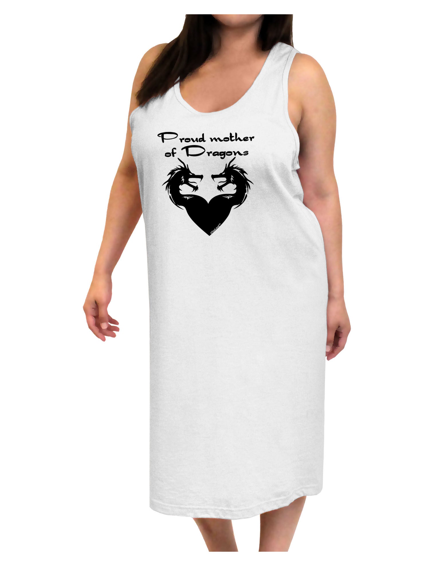 Proud Mother of Dragons Adult Tank Top Dress Night Shirt-Night Shirt-TooLoud-White-One-Size-Adult-Davson Sales