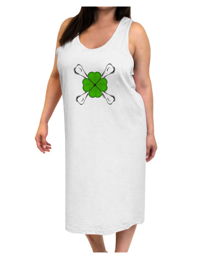 Clover and Crossbones Adult Tank Top Dress Night Shirt by TooLoud-Night Shirt-TooLoud-White-One-Size-Davson Sales