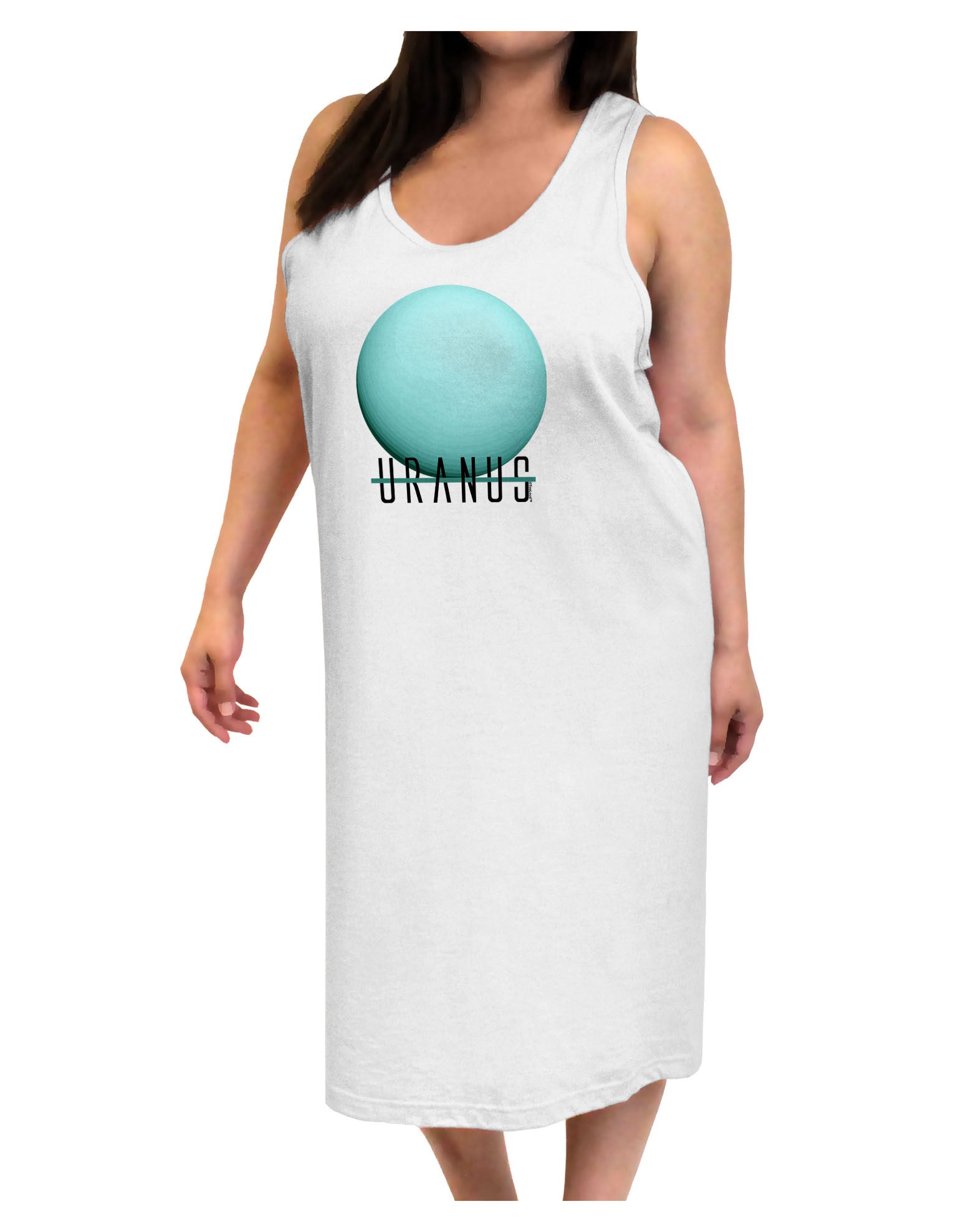 Planet Uranus Text Adult Tank Top Dress Night Shirt-Night Shirt-TooLoud-White-One-Size-Adult-Davson Sales