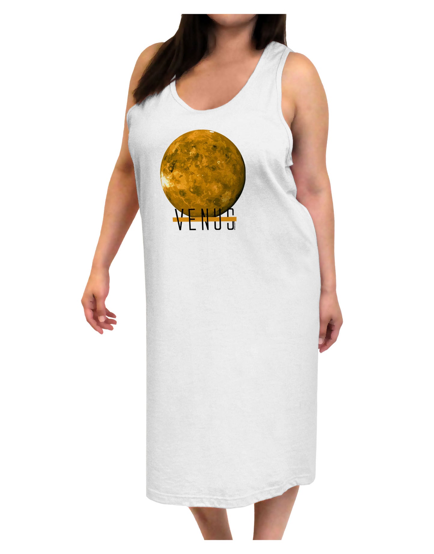 Planet Venus Text Adult Tank Top Dress Night Shirt-Night Shirt-TooLoud-White-One-Size-Adult-Davson Sales