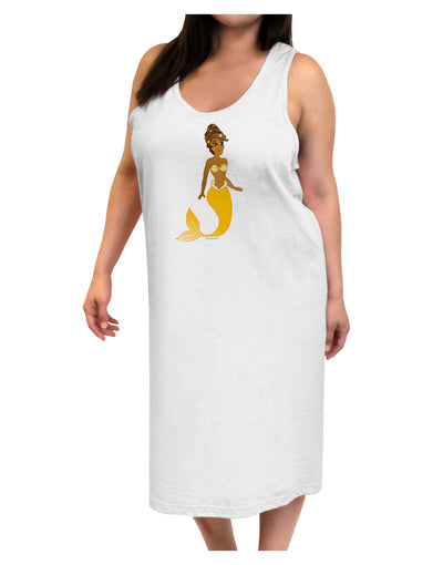 Mermaid Design - Yellow Adult Tank Top Dress Night Shirt-Night Shirt-TooLoud-White-One-Size-Adult-Davson Sales