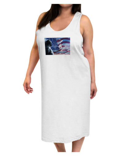 All American Cat Adult Tank Top Dress Night Shirt by TooLoud-Night Shirt-TooLoud-White-One-Size-Davson Sales