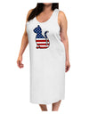 Patriotic Cat Design Adult Tank Top Dress Night Shirt by TooLoud-Night Shirt-TooLoud-White-One-Size-Davson Sales