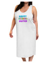 Happy Easter Decorated Eggs Adult Tank Top Dress Night Shirt-Night Shirt-TooLoud-White-One-Size-Adult-Davson Sales