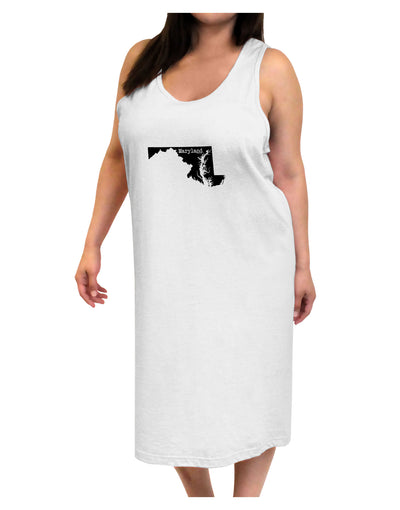 Maryland - United States Shape Adult Tank Top Dress Night Shirt by TooLoud-Night Shirt-TooLoud-White-One-Size-Davson Sales