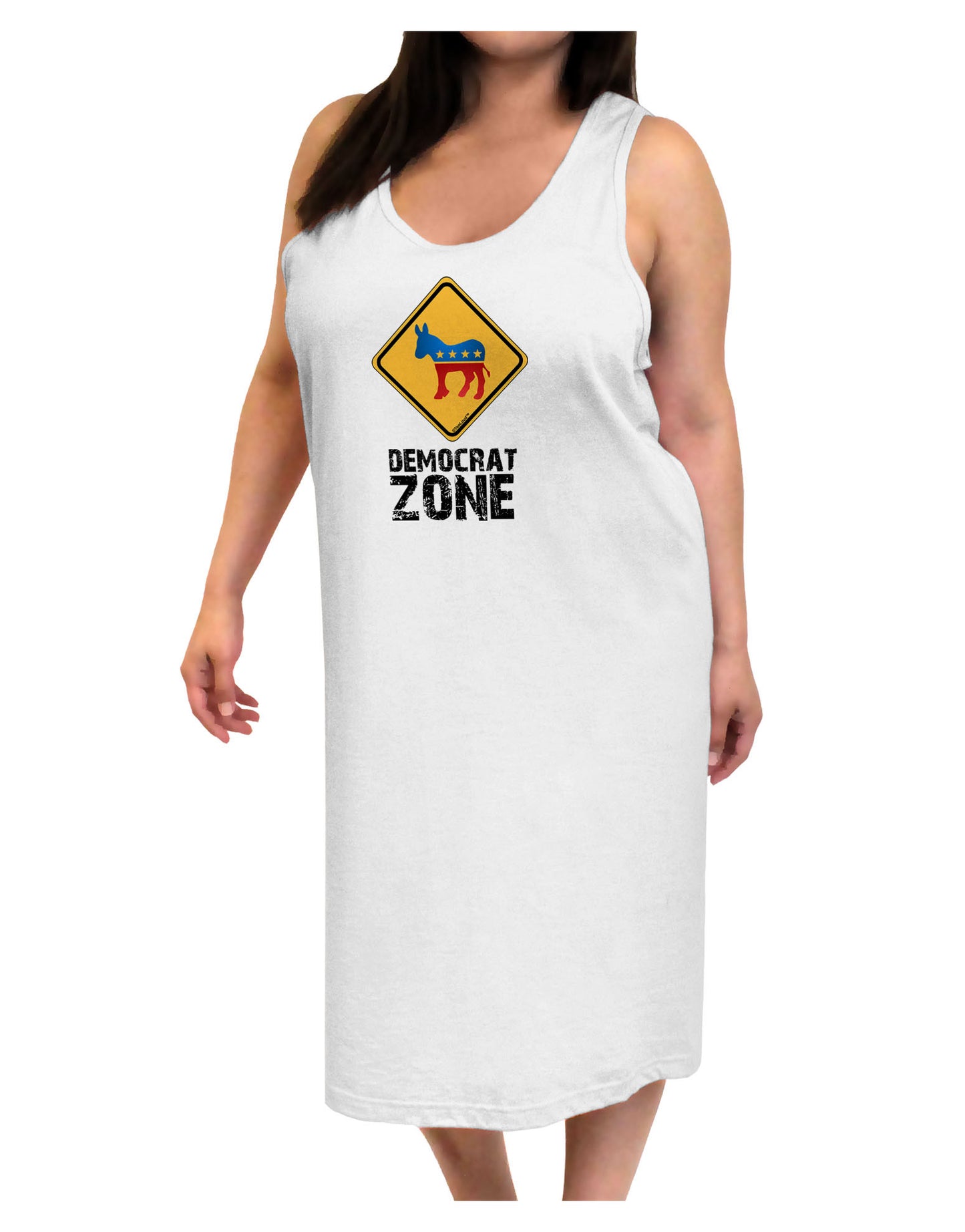 Democrat Zone Adult Tank Top Dress Night Shirt-Night Shirt-TooLoud-White-One-Size-Adult-Davson Sales