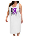 Hope for a Cure - Purple Ribbon Alzheimers Disease - Flowers Adult Tank Top Dress Night Shirt-Night Shirt-TooLoud-White-One-Size-Adult-Davson Sales