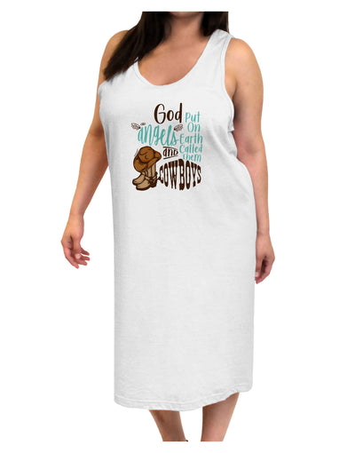 God put Angels on Earth and called them Cowboys Adult Tank Top Dress Night Shirt-Night Shirt-TooLoud-White-One-Size-Adult-Davson Sales