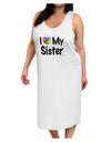 I Heart My Sister - Autism Awareness Adult Tank Top Dress Night Shirt by TooLoud-Night Shirt-TooLoud-White-One-Size-Davson Sales