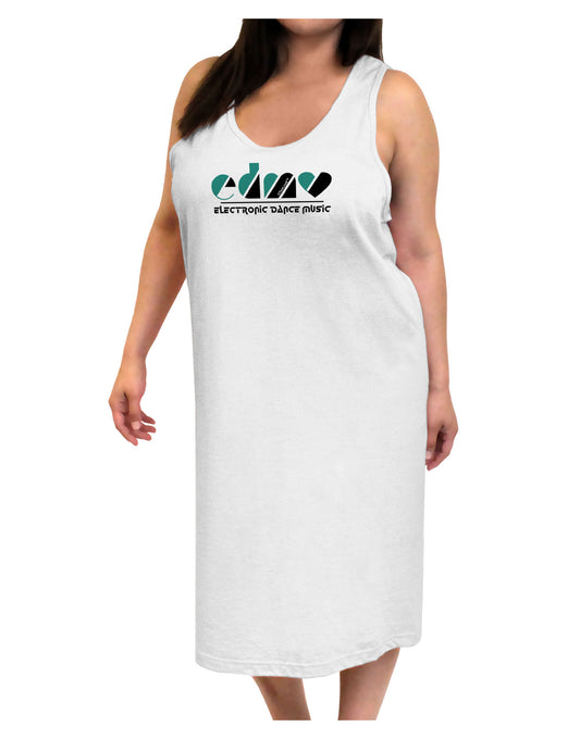 EDM Heart Black Adult Tank Top Dress Night Shirt-Night Shirt-TooLoud-White-One-Size-Adult-Davson Sales