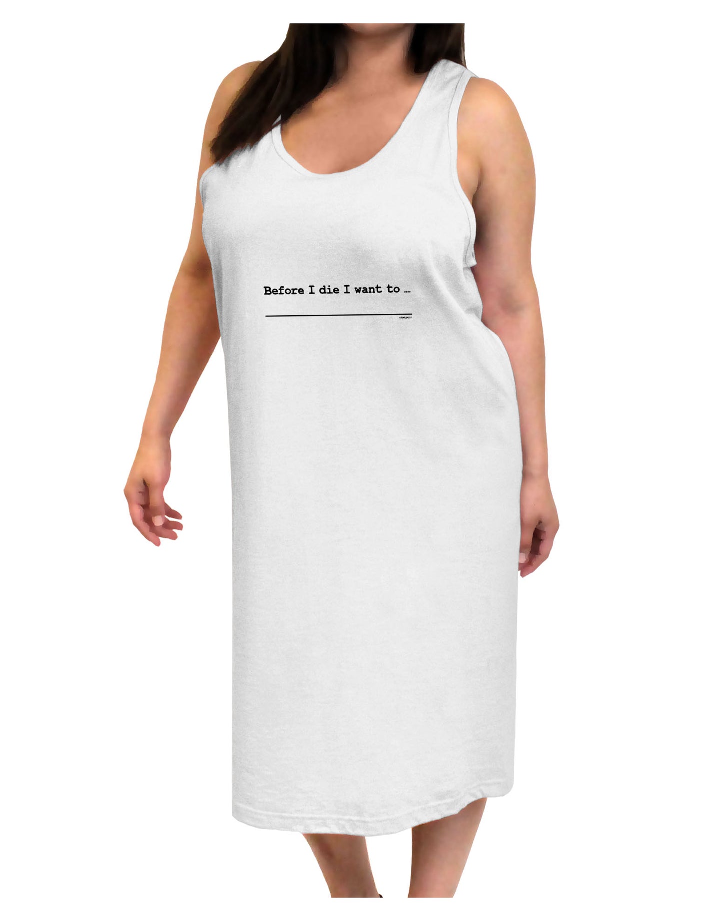 TooLoud Custom Before I Die Adult Tank Top Dress Night Shirt-Night Shirt-TooLoud-White-One-Size-Adult-Davson Sales