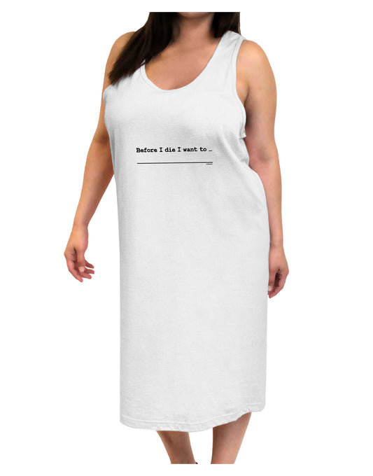 TooLoud Custom Before I Die Adult Tank Top Dress Night Shirt-Night Shirt-TooLoud-White-One-Size-Adult-Davson Sales