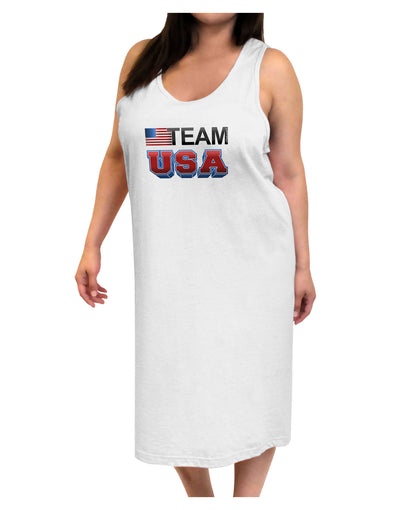 Sporty Team USA Adult Tank Top Dress Night Shirt-Night Shirt-TooLoud-White-One-Size-Adult-Davson Sales