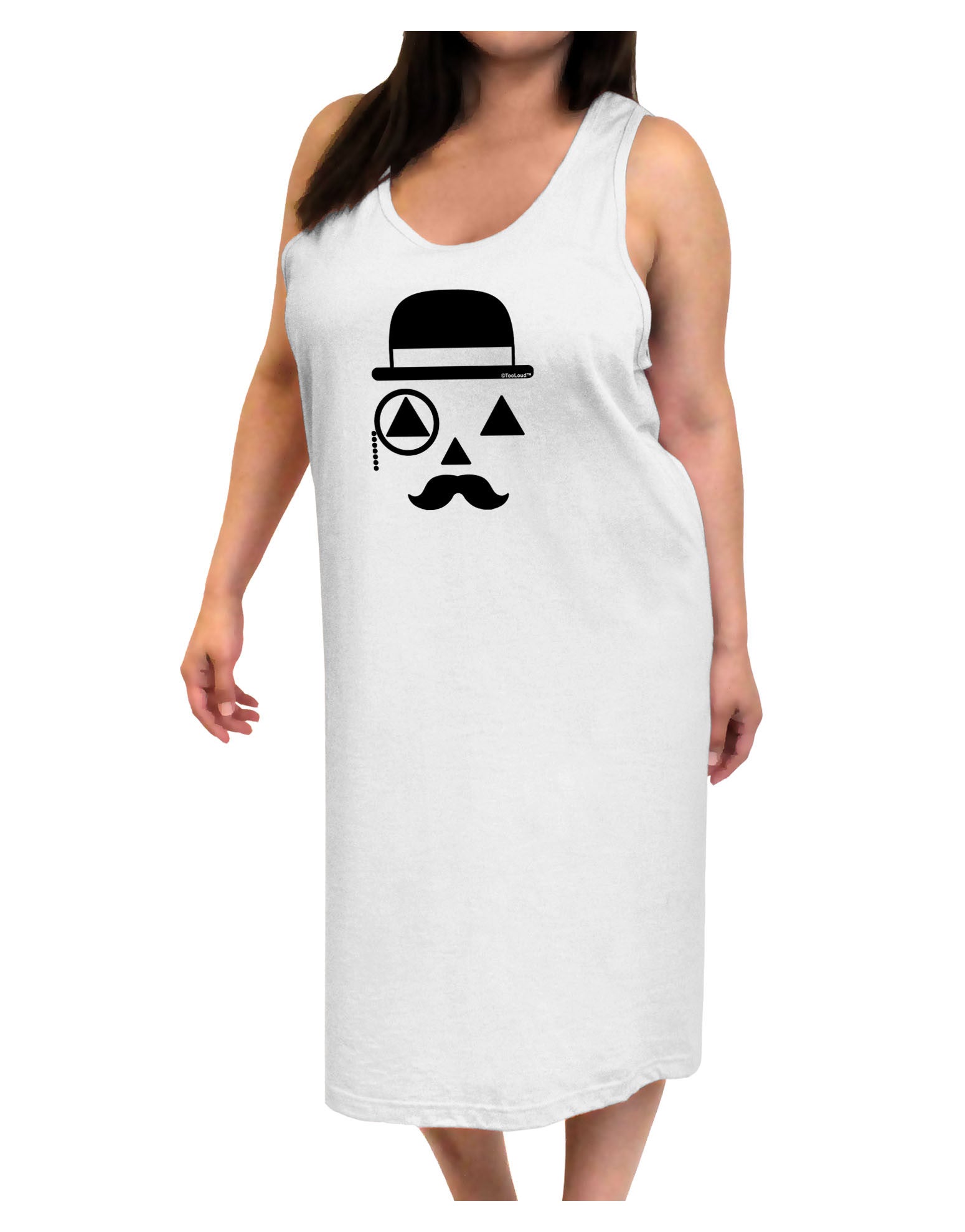 Gentleman Jack-o-lantern Adult Tank Top Dress Night Shirt-Night Shirt-TooLoud-White-One-Size-Adult-Davson Sales