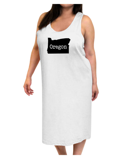 Oregon - United States Shape Adult Tank Top Dress Night Shirt by TooLoud-Night Shirt-TooLoud-White-One-Size-Davson Sales