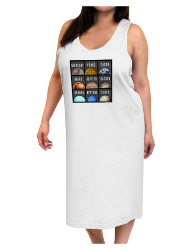 Solar System Squares Adult Tank Top Dress Night Shirt-Night Shirt-TooLoud-White-One-Size-Adult-Davson Sales