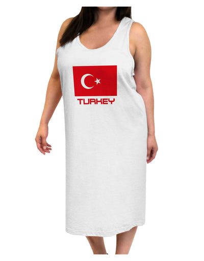 Turkey Flag with Text Adult Tank Top Dress Night Shirt by TooLoud-Night Shirt-TooLoud-White-One-Size-Davson Sales