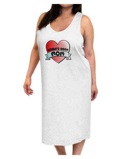 World's Best Mom - Heart Banner Design Adult Tank Top Dress Night Shirt by TooLoud-Night Shirt-TooLoud-White-One-Size-Davson Sales