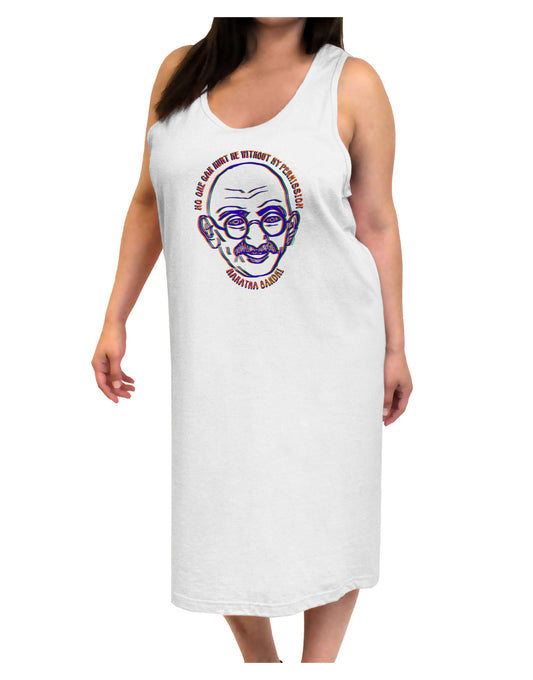 TooLoud No one can hurt me without my permission Ghandi Adult Tank Top Dress Night Shirt-Night Shirt-TooLoud-White-One-Size-Adult-Davson Sales