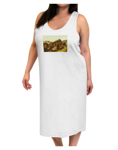 Arizona Mountains Watercolor Adult Tank Top Dress Night Shirt-Night Shirt-TooLoud-White-One-Size-Adult-Davson Sales