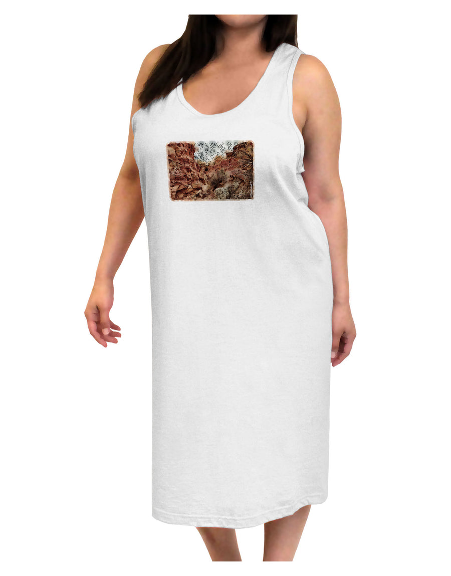 Colorado Painted Rocks Watercolor Adult Tank Top Dress Night Shirt-Night Shirt-TooLoud-White-One-Size-Davson Sales