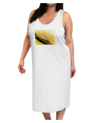 Iguana Watercolor Adult Tank Top Dress Night Shirt-Night Shirt-TooLoud-White-One-Size-Adult-Davson Sales