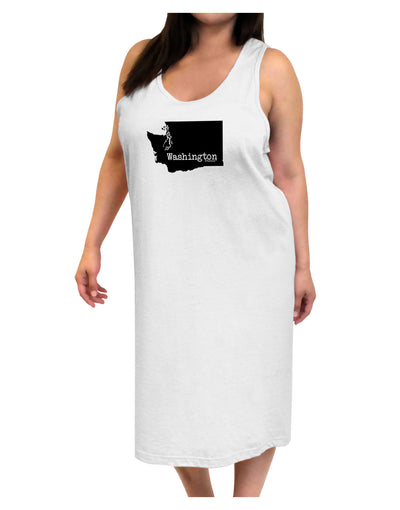 Washington - United States Shape Adult Tank Top Dress Night Shirt-Night Shirt-TooLoud-White-One-Size-Davson Sales