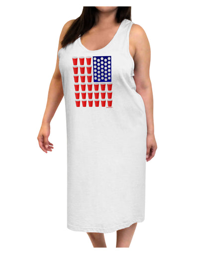 Beer Pong Flag Adult Tank Top Dress Night Shirt-Night Shirt-TooLoud-White-One-Size-Adult-Davson Sales