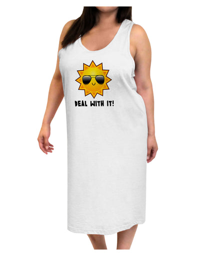 Deal With It Cute Sun Adult Tank Top Dress Night Shirt-Night Shirt-TooLoud-White-One-Size-Adult-Davson Sales