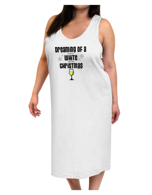White Wine For Christmas Adult Tank Top Dress Night Shirt-Night Shirt-TooLoud-White-One-Size-Adult-Davson Sales