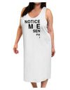 Notice Me Senpai Triangle Text Adult Tank Top Dress Night Shirt-Night Shirt-TooLoud-White-One-Size-Davson Sales