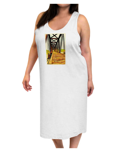 Colorado Bridge Watercolor Adult Tank Top Dress Night Shirt-Night Shirt-TooLoud-White-One-Size-Adult-Davson Sales