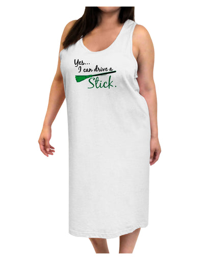 Drive Stick Green Adult Tank Top Dress Night Shirt-Night Shirt-TooLoud-White-One-Size-Adult-Davson Sales