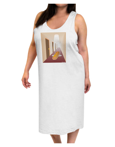 Hotdog in a Hallway Adult Tank Top Dress Night Shirt-Night Shirt-TooLoud-White-One-Size-Adult-Davson Sales