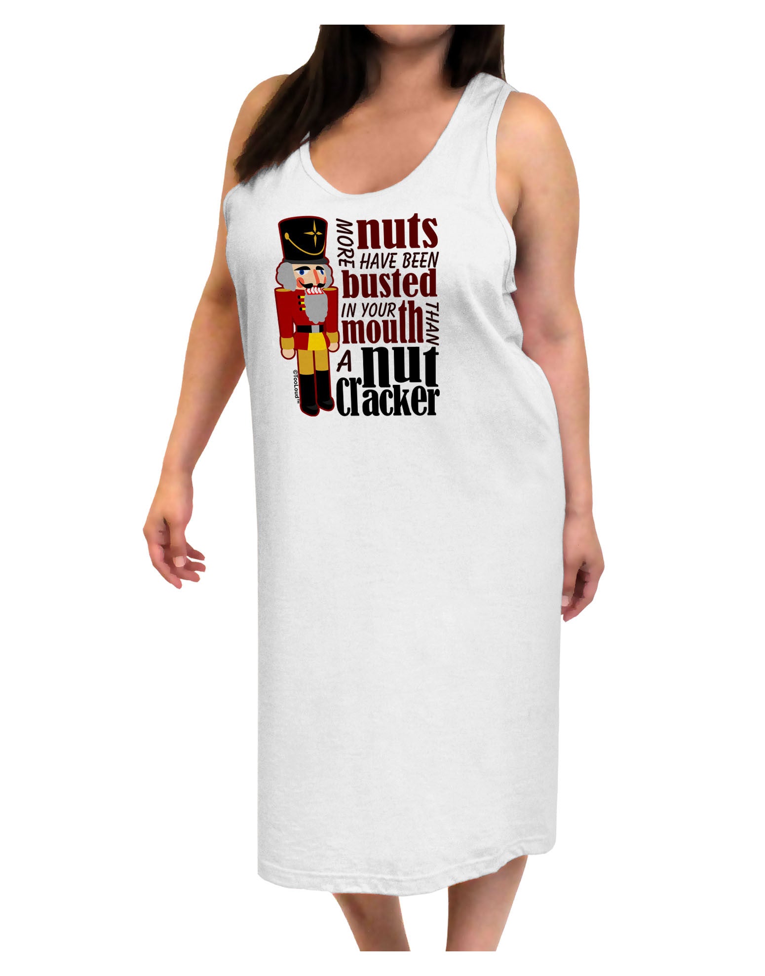 More Nuts Busted - Your Mouth Adult Tank Top Dress Night Shirt by - Davson  Sales