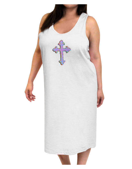Easter Color Cross Adult Tank Top Dress Night Shirt-Night Shirt-TooLoud-White-One-Size-Adult-Davson Sales