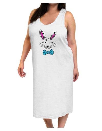 Happy Easter Bunny Face Adult Tank Top Dress Night Shirt-Night Shirt-TooLoud-White-One-Size-Adult-Davson Sales