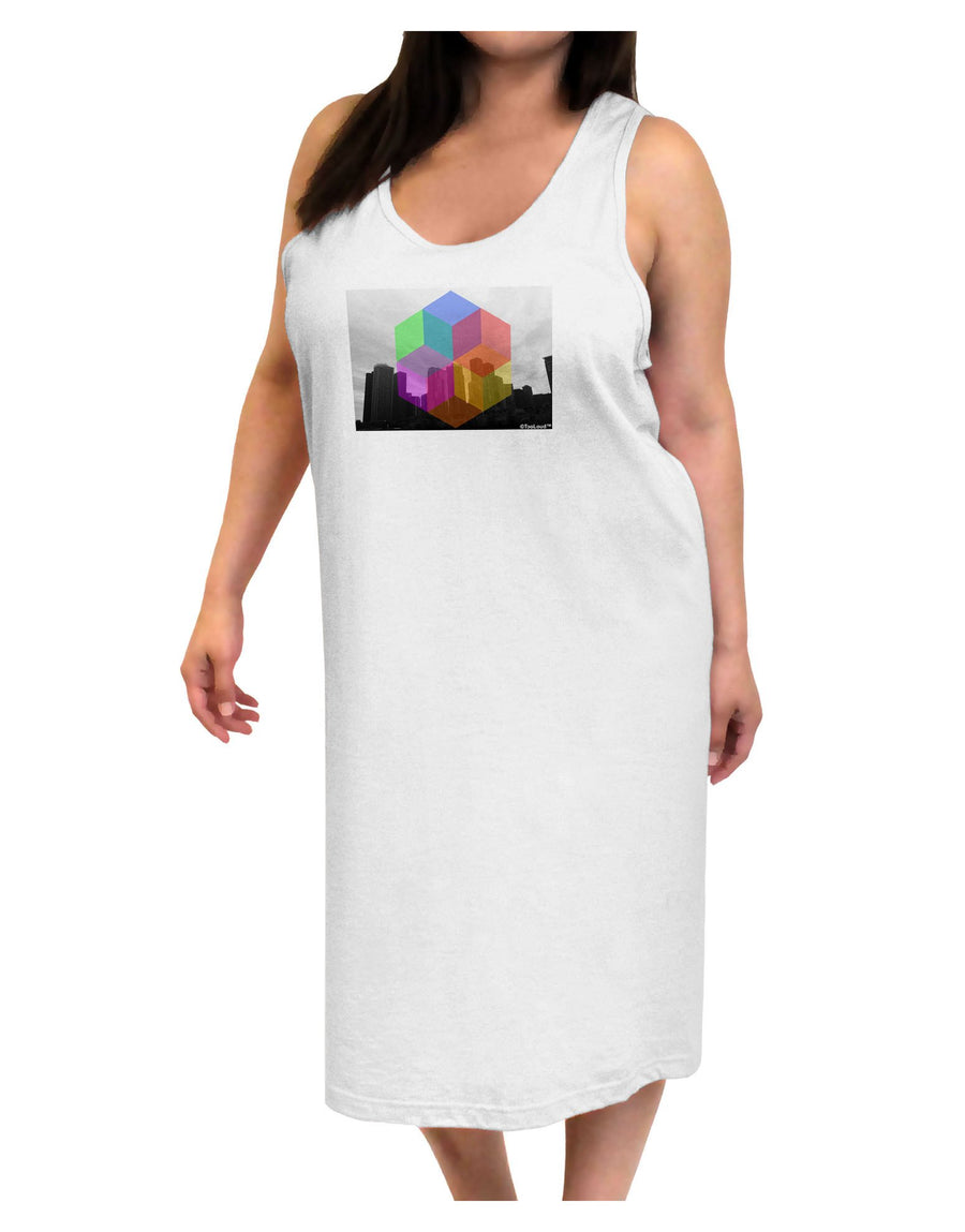 Chicago Abstract Adult Tank Top Dress Night Shirt-Night Shirt-TooLoud-White-One-Size-Adult-Davson Sales