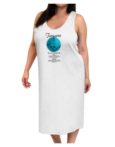 Birthstone Turquoise Adult Tank Top Dress Night Shirt by TooLoud-Night Shirt-TooLoud-White-One-Size-Davson Sales