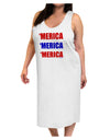 Merica Merica Merica - Red and Blue Adult Tank Top Dress Night Shirt-Night Shirt-TooLoud-White-One-Size-Adult-Davson Sales