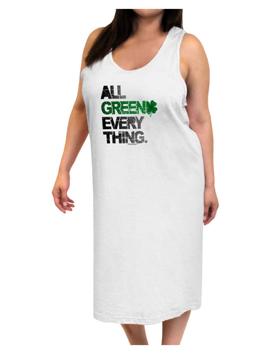 All Green Everything Distressed Adult Tank Top Dress Night Shirt-Night Shirt-TooLoud-White-One-Size-Adult-Davson Sales