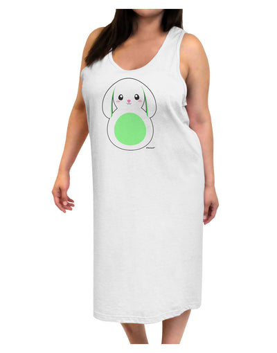 Cute Bunny with Floppy Ears - Green Adult Tank Top Dress Night Shirt by TooLoud-Night Shirt-TooLoud-White-One-Size-Davson Sales